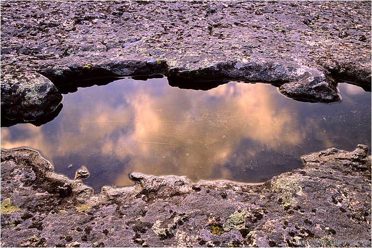 Gneiss, Reflection Pool: Shaha Bluffs, BC, Canada (2003-00-00) - Fine art photograph of reflections in a pool of water, surrounded by textured rock