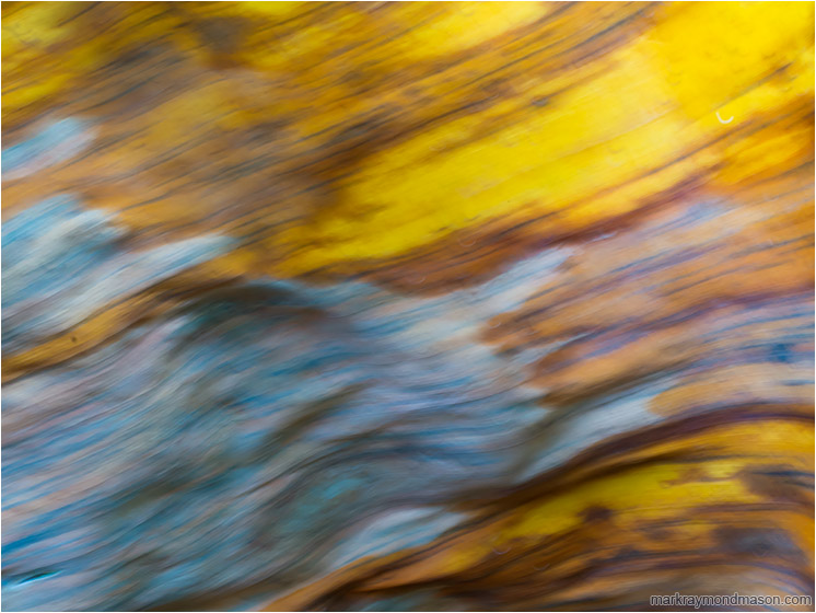 Flowing Palm Leaf: Near Atenas, Costa Rica (2013-01-01) - Abstract photograph showing a blurry, moving colourful palm leaf, waving in the wind through a long exposure