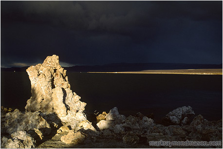 Fine art photograph of a salt tuffa and an approaching storm cloud