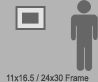 6 foot figure with 11x16.5 print in 24x30 frame Sample photographic print: 11x16.5
