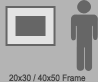 6 foot figure with 20x30 print in 40x50 frame Sample photographic print: 20x30