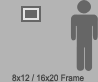 6 foot figure with 8x12 print in 16x20 frame Sample photographic print: 8x12